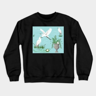 E is for Egret—blue Crewneck Sweatshirt